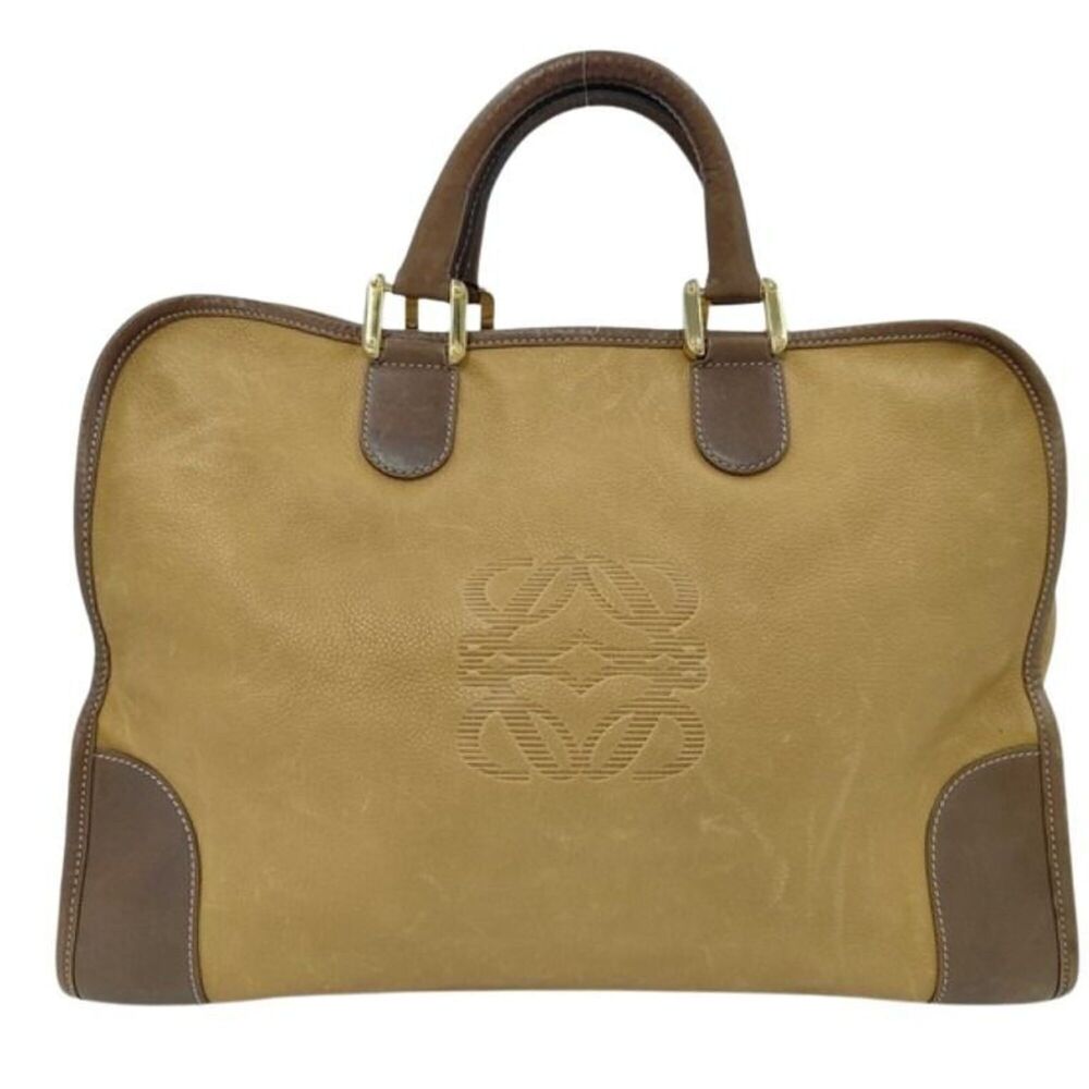 LOEWE Amazona 40 Handbag, Brown Leather, Women's Boston Bag
